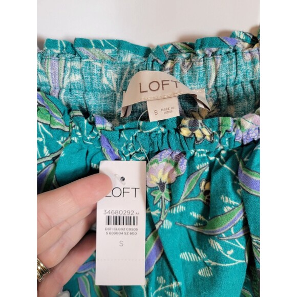 NWT Loft Floral Linen Blend Top Size S - Picture 5 of 8